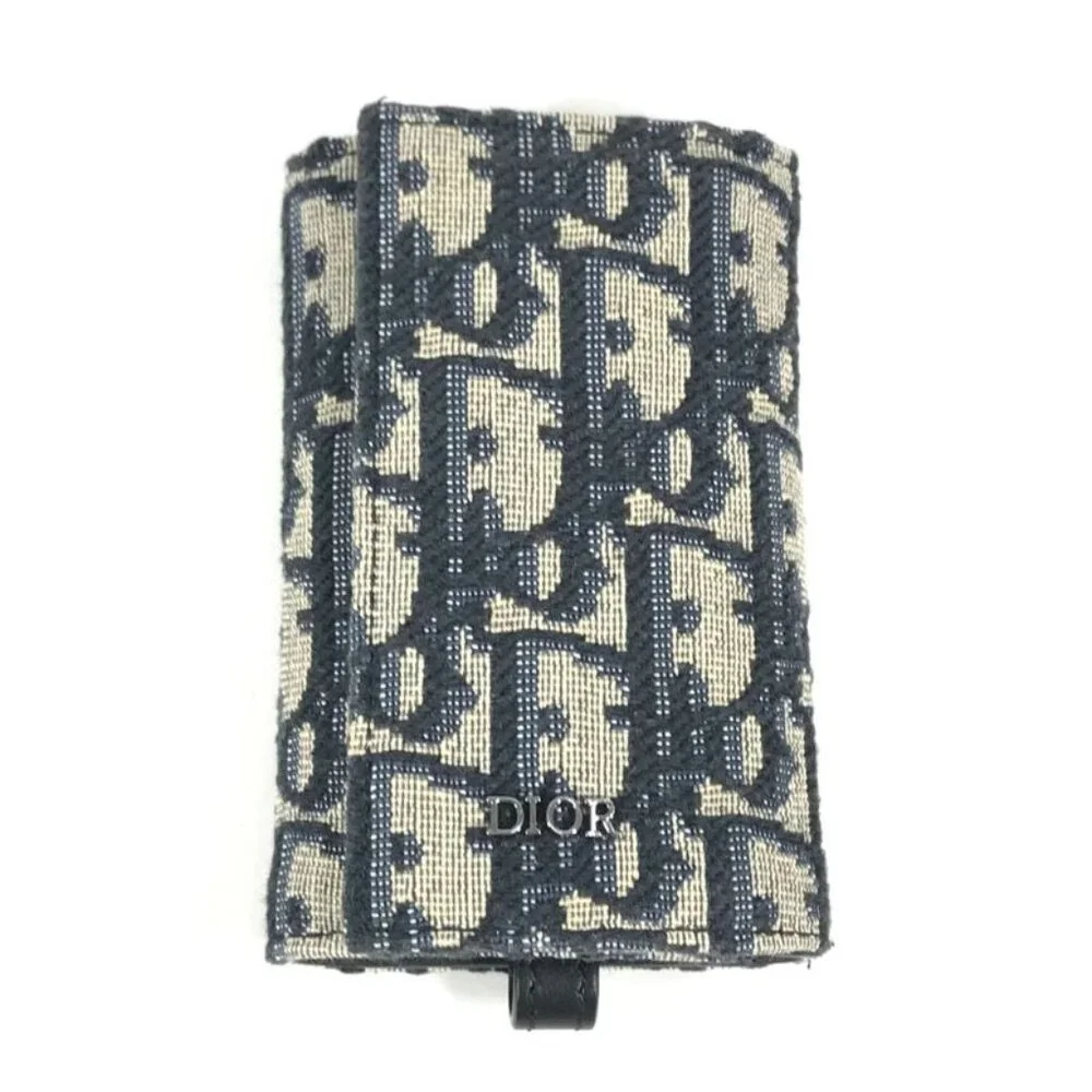 Dior Key Case Logo Oblique 6-carat Canvas Navy
